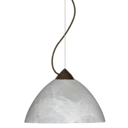 Besa Lighting Tessa Cord Pendant, Marble, Bronze Finish, 1x9W LED 1KX-420152-LED-BR